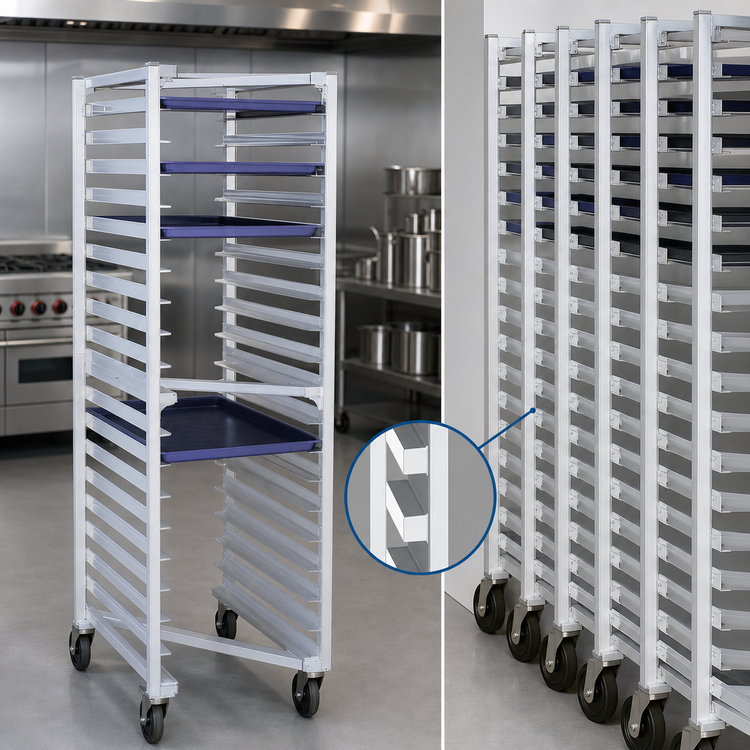 Product image #3 for Panco Full-Height 20-Pan Mobile Z-Type Nesting Sheet Pan Rack, Aluminum