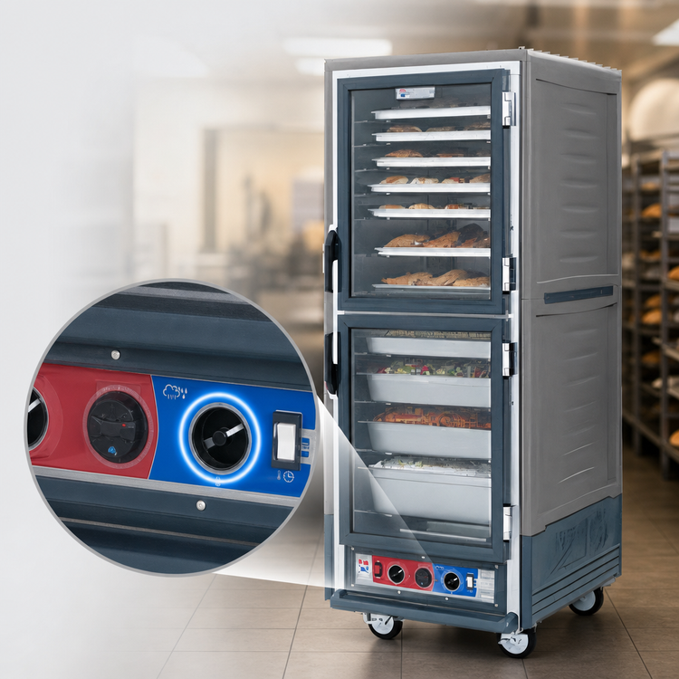 Product image #3 for Metro C5 3 Series Mobile Full-Height Heated Holding and Proofing Cabinet with Moisture Control, Gray Insulation Armour, and Dutch Clear Doors