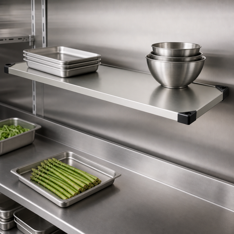 Product image #3 for Metro Super Erecta 60 x 14 Inch Solid 304 Stainless Steel Shelf with Raised Ship's Edge