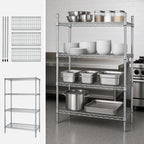 Thumbnail image #3 for Quantum WR54-2136C 4-Shelf Chrome Wire Shelving Starter Unit, Stationary, 36"W x 21"D x 54"H