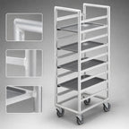 Thumbnail image #3 for Channel Manufacturing 439A6 Aluminum Cafeteria Tray Rack Cart, Single Section, 64"H, End Load, 20-Tray, 14" x 18" Trays, 5" Spacing