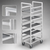 Thumbnail image #3 for Channel Standard Series Aluminum Cafeteria Tray Rack Cart, Single Section, 64 Inch High, End Load, 20 Tray Capacity