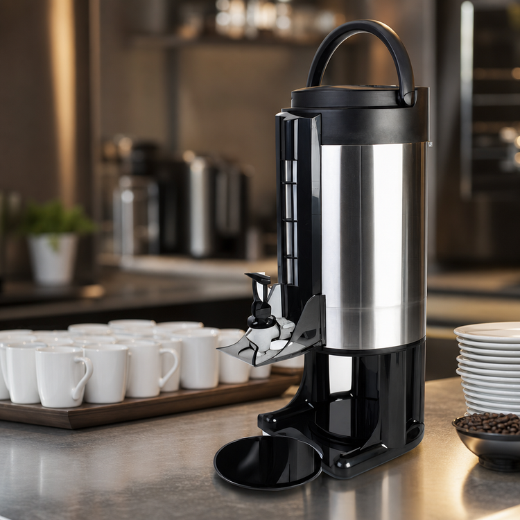 Product image #3 for Thunder Group 1.5 Gallon Gravity Flow Coffee Dispenser with Bru-Thru Lid and Removable Base