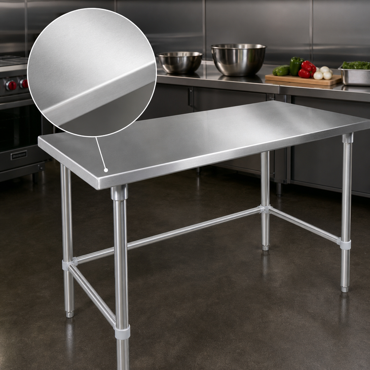 Product image #3 for John Boos Stallion 48 Inch x 36 Inch Stainless Steel Flat Top Work Table with Safety Edge