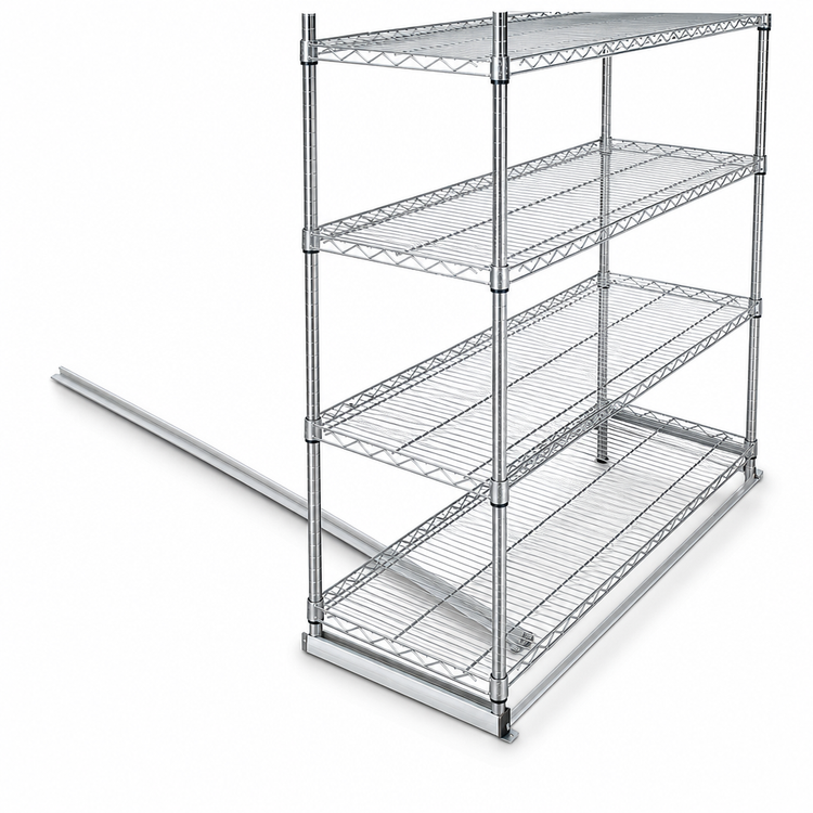 Product image #3 for Eagle Floor-Trak Single-Deep 13-Foot Floor Track Kit for Wire Shelving