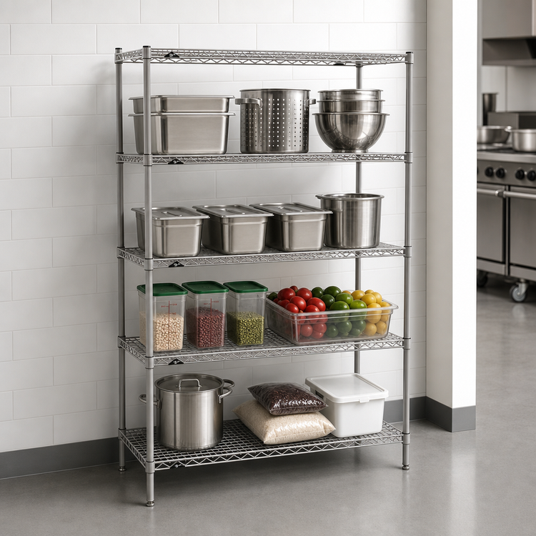 Product image #3 for Metro Super Erecta Stationary Starter Wire Shelving Unit, 30"W x 21"D x 63"H, 4 Shelves, Metroseal Gray