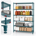 Thumbnail image #3 for Eagle Group Valu-Gard 5-Tier Wire Shelving Starter Unit, 60W x 21D x 74H, Green Epoxy Finish
