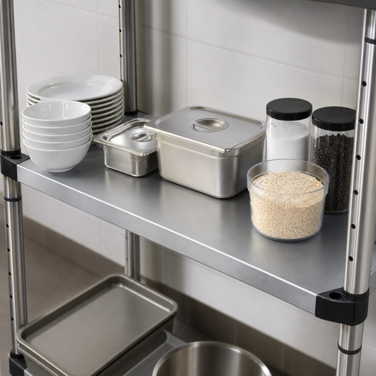 Product image #3 for Quantum 24" x 24" Solid 304 Stainless Steel Shelf with Double-Hemmed Marine Edge