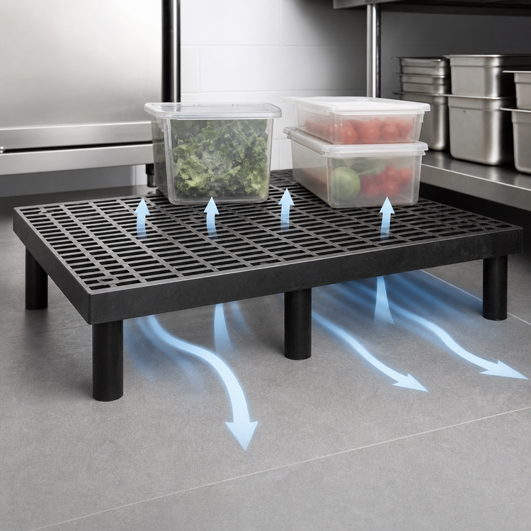 Product image #3 for Quantum Vented Polyethylene Dunnage Rack, 1000 lb. Capacity
