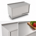 Thumbnail image #3 for John Boos Enclosed Work Table Cabinet Base with Sliding Doors, 84 x 24 Inch, 14 Gauge Stainless Steel Top, 1-1/2 Inch Rear Riser