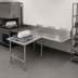 Thumbnail image #3 for John Boos Pro-Bowl L-Shaped Island Clean Dishtable, 14-Gauge 300-Series Stainless Steel, 60-Inch Machine-to-Corner x 144-Inch Corner-to-End, Right-to-Left Operation