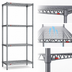 Thumbnail image #3 for Eagle Valu-Master Stationary 4-Tier Starter Wire Shelving Unit, 24 x 24 x 74 Inches, Pewter Gray Epoxy Finish