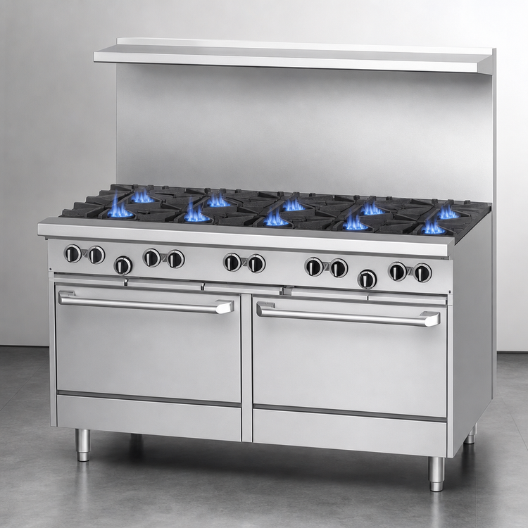 Product image #3 for Garland G Starfire Pro 60-Inch Gas Restaurant Range with 6 Open Burners, 24-Inch Griddle, 2 Storage Bases, and Hi-Shelf