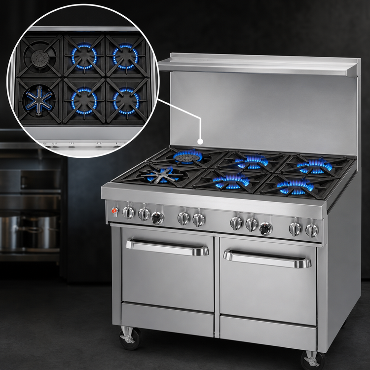 Product image #3 for Southbend Ultimate 48-Inch 6-Burner Gas Restaurant Range with Convection Oven and Cabinet Base