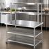 Thumbnail image #3 for Eagle AdjusTable Two-Tier Stainless Steel Work Surface System with Double Overshelf, 60 x 30 x 62-1/2 Inch, 16 Gauge