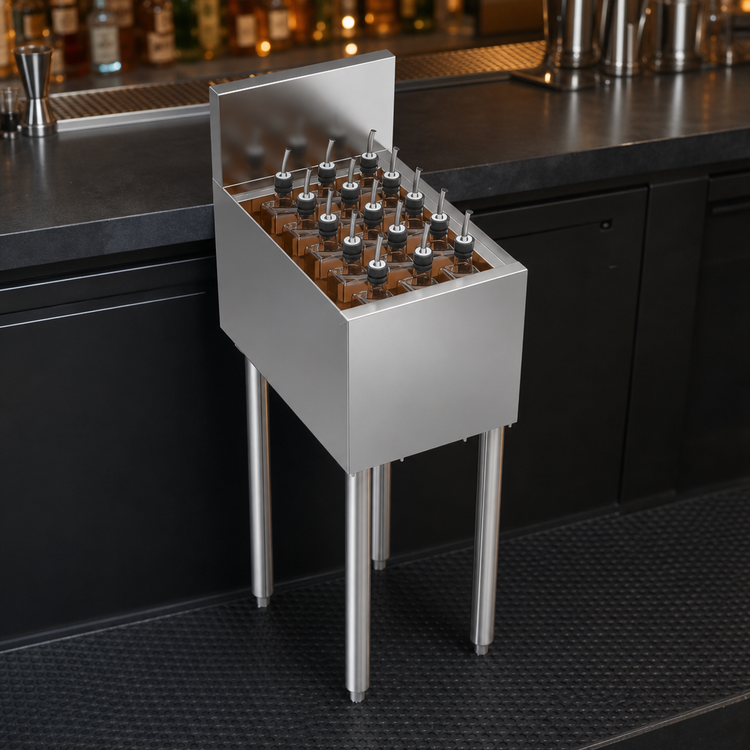 Product image #3 for Krowne Royal Series Underbar Stainless Steel Elixir Station, 12 Inch x 18.5 Inch, 15-Bottle Capacity