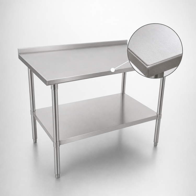 Product image #3 for John Boos Stallion Stainless Steel Corner Work Table with 1-1/2 Inch Rear Up-Turn, 30 x 36 Inches