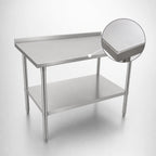 Thumbnail image #3 for John Boos Stallion ST6R1.5-3630SSW Stainless Steel Corner Work Table, 30 x 36 in, 16-Gauge Top, Rear Up-Turn, Welded Undershelf