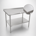 Thumbnail image #3 for John Boos Stallion Stainless Steel Corner Work Table with 1-1/2 Inch Rear Up-Turn, 30 x 36 Inches