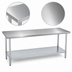 Thumbnail image #3 for 120-Inch x 24-Inch Stainless Steel Work Table with Galvanized Undershelf
