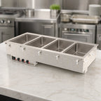 Thumbnail image #3 for Vollrath 3640701HD Four-Well Drop-In Hot Food Well, Wet Operation, Insulated, 12 x 20-Inch Full-Size Pans, Infinite Controls