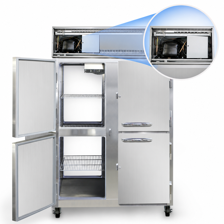 Product image #3 for Continental Refrigerator 2FNPTHD Two-Section Pass-Thru Reach-In Freezer with Half Doors