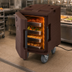 Thumbnail image #4 for Cambro Ultra Pan Carrier Heated Front-Loading Food Pan Carrier with Casters, 1-Compartment, 110V, Dark Brown