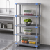 Thumbnail image #3 for Millenia Stationary Starter Polymer Shelving Unit with 5 Open Grid Shelves, Gray, 54 x 21 x 74 Inches