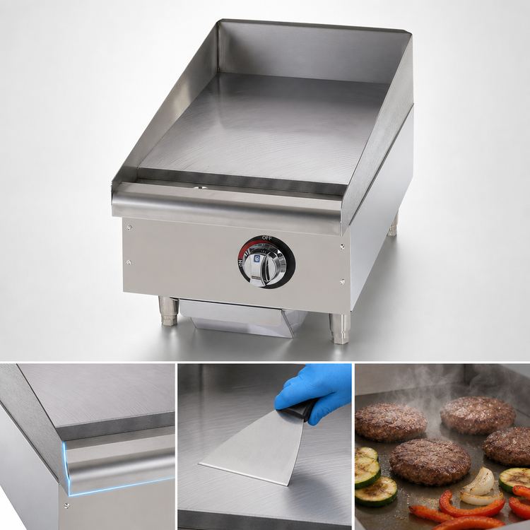 Product image #3 for Star-Max 15-Inch Manual Countertop Gas Griddle with 1-Inch Polished Steel Plate
