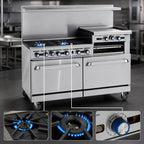 Thumbnail image #3 for Imperial (Middleby) Pro Series IR-2-G48-C 60-Inch Gas Restaurant Range with 2 Open Burners, 48-Inch Griddle, Convection & Standard Ovens