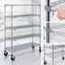 Thumbnail image #3 for Metro Super Erecta Super Adjustable Wire Stem Caster Cart, 5 Shelves, Chrome Finish, 48 x 21 Inches