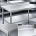 Thumbnail image #3 for Eagle Group Deluxe Series 16-Gauge 300 Series Stainless Steel Work Table with 4-1/2-Inch Backsplash and Adjustable Undershelf, 48 x 24 Inches