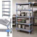 Thumbnail image #3 for Quantum Millenia QP185486SS-5 Stationary 5-Shelf Solid Polymer Starter Shelving Unit, Gray, 54"W x 18"D x 86"H