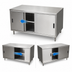 Thumbnail image #3 for BK Resources Dual Access Stainless Steel Chef Table Cabinet Base with Sliding Doors, 60 x 30 Inches