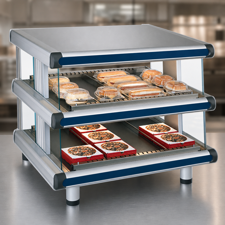Product image #3 for Hatco Glo-Ray Designer Slant Dual Shelf Countertop Hot Food Display Warmer
