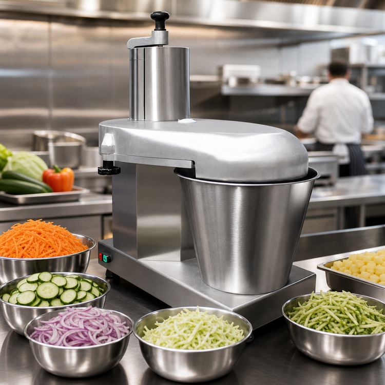 Product image #3 for Omcan USA Commercial Food Processor with 6-Inch Hopper, 400 kg/hr, 1.5 HP, 120V