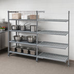 Thumbnail image #3 for Cambro Camshelving® Basics Plus CBA243664V4580 4-Shelf Vented Polymer Shelving Add-On Unit, 24" D x 36" W x 64" H, Brushed Graphite