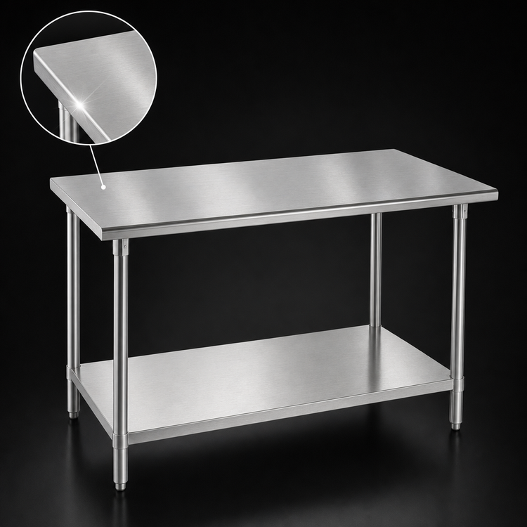 Product image #3 for Advance Tabco GLG-305 60 Inch x 30 Inch 304 Stainless Steel Work Table with Galvanized Undershelf