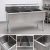 Thumbnail image #3 for Eagle Group 3-Compartment Square-Corner Utility Sink, 37-3/8 Inch W x 25 Inch D, 16 Gauge 430 Stainless Steel