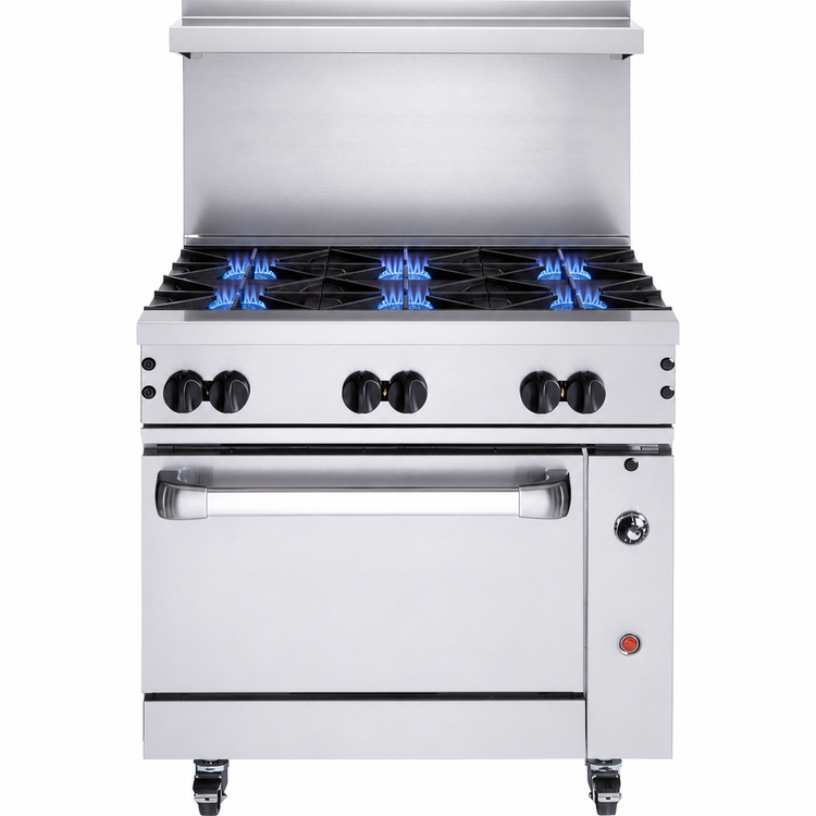 Product image #4 for Vulcan Endurance 36-Inch Natural Gas Commercial Restaurant Range with 6 Open Burners and Standard Oven