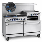 Thumbnail image #3 for Imperial (Middleby) Pro Series IR-2-G48 60-Inch Gas Restaurant Range with 2 Open Burners, 48-Inch Griddle & 2 Standard Ovens