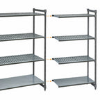 Thumbnail image #3 for Cambro Camshelving® Basics Plus CBA183084VS4580 4-Shelf Add-On Polymer Shelving Unit, 18" Deep x 30" Wide x 84" High, Vented/Solid