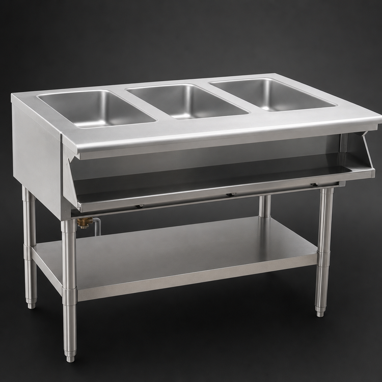 Product image #3 for Eagle Group 3-Well Sealed Well Electric Hot Food Table with Open Base, 48-Inch, 240V