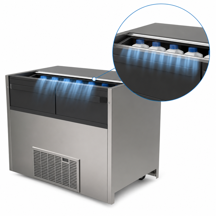 Product image #3 for Delfield NLFACP-12 Self-Contained Air Curtain Milk Case Cooler, 12-Crate Capacity, 54-Inch Wide