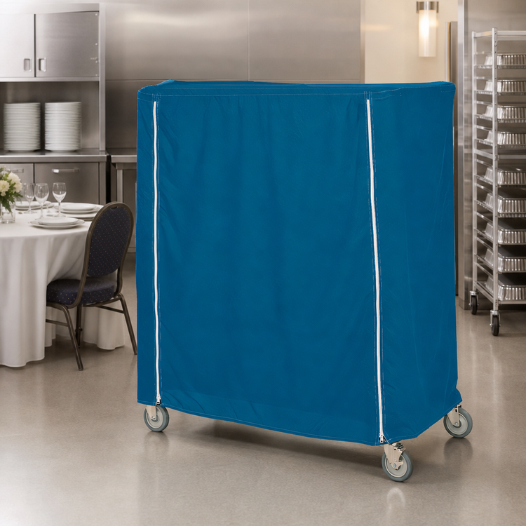 Product image #3 for Metro 48 x 21 x 54 Inch Mariner Blue Nylon Queen Mary & Banquet Cart Cover