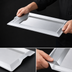 Thumbnail image #3 for Vollrath Small Rectangular Stainless Steel Serving Tray with Integral Handles, 12 x 9 Inches