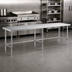 Thumbnail image #3 for Sapphire 108-Inch x 36-Inch 18-Gauge 430 Stainless Steel Flat Top Work Table with Open Base, Beveled Square Edge, and 6 Legs