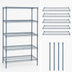 Thumbnail image #3 for Quantum Stationary Gray Epoxy Wire Shelving Starter Kit, 60 x 21 x 54 Inches, 5 Shelves