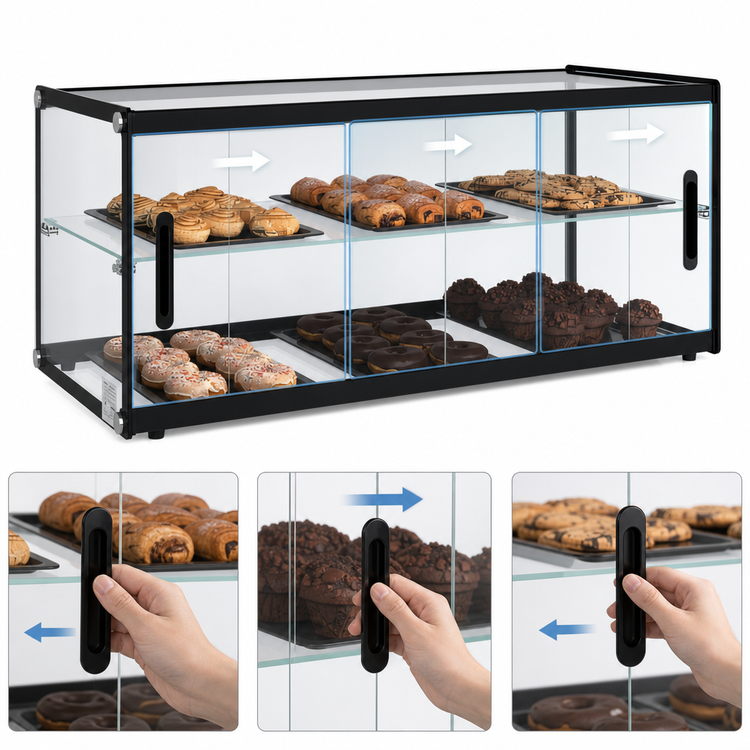 Product image #4 for KoolMore 32-Inch Countertop Display Case with 3 Sliding Glass Doors, 4.2 Cu. Ft. Capacity