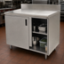 Thumbnail image #3 for Advance Tabco Special Value Economy Enclosed Work Table with Sliding Doors, 120-Inch W x 24-Inch D, 16-Gauge 304 Stainless Steel Top, 5-Inch Backsplash